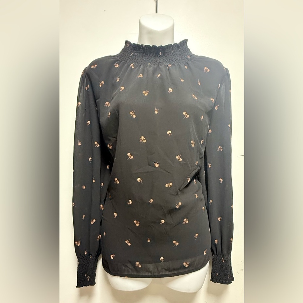 Madewell Black Floral Blouse